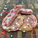 Naturally dyed pink Valentine sugar cookies