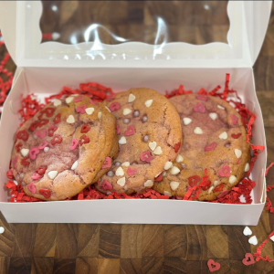 Naturally dyed pink Valentine sugar cookies